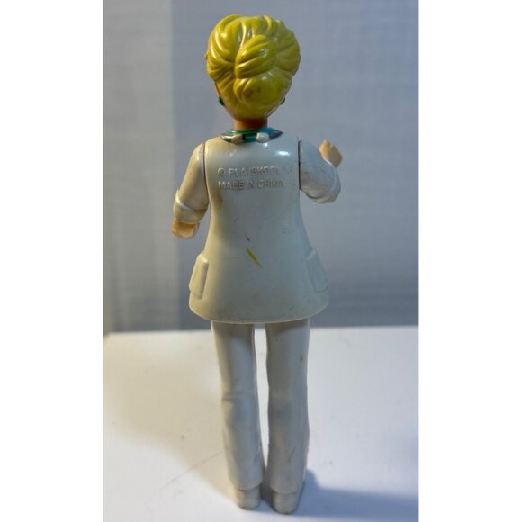Playskool Woman Doctor Nurse Dollhouse Blonde People Doll 1994 - Picture 4 of 6